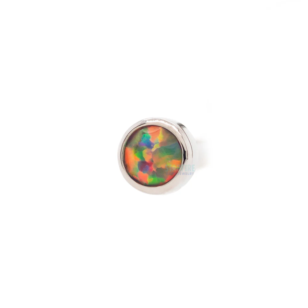 Demi Bezel-set Faceted Opal Nostril Screw - Image 16