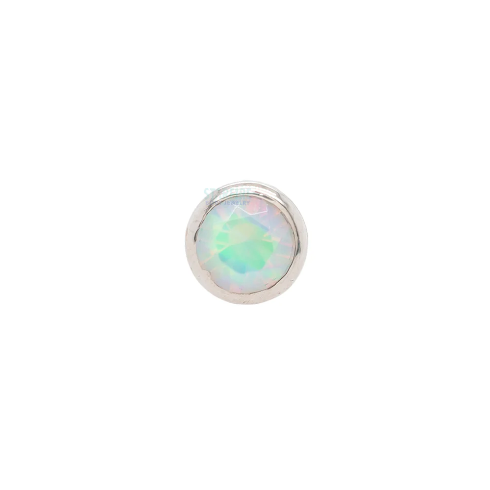 Demi Bezel-set Faceted Opal Nostril Screw - Image 3