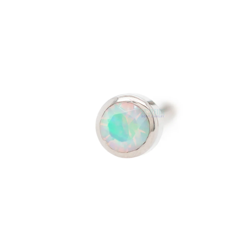 Demi Bezel-set Faceted Opal Nostril Screw - Image 4