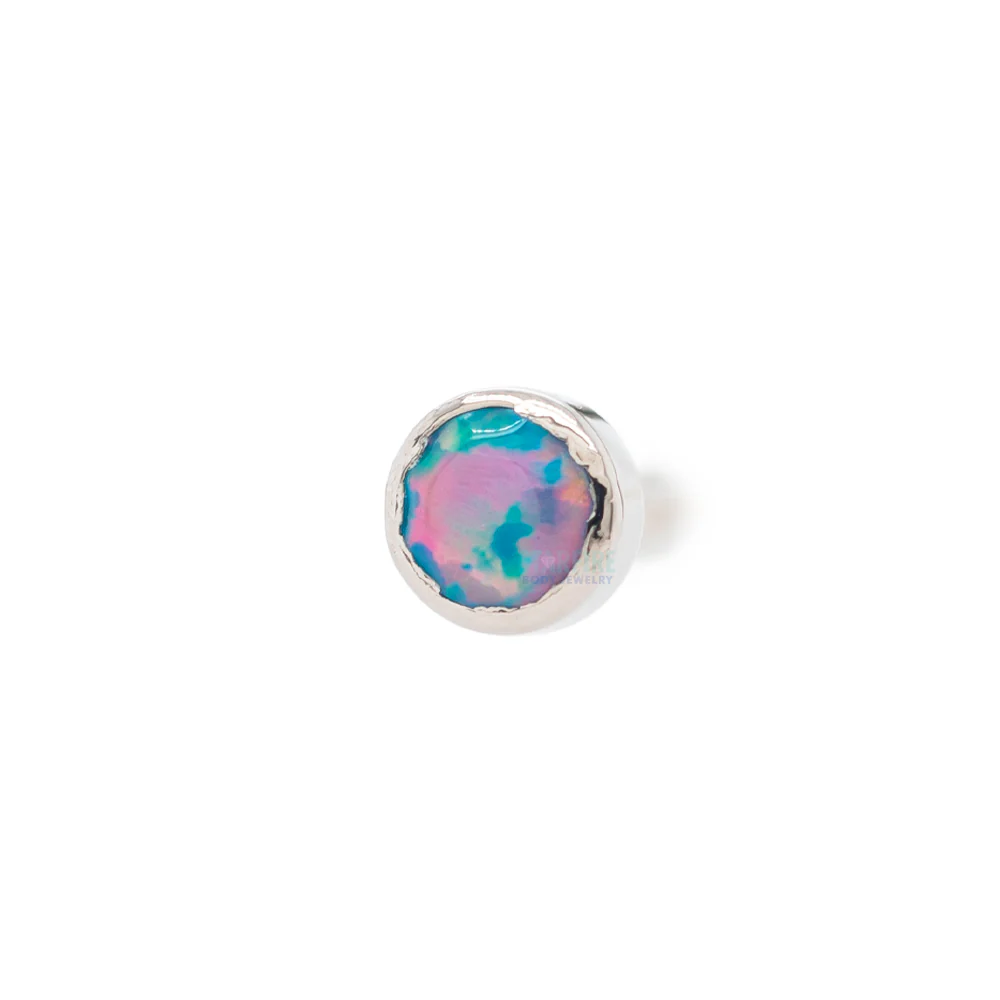 Demi Bezel-set Faceted Opal Nostril Screw - Image 5