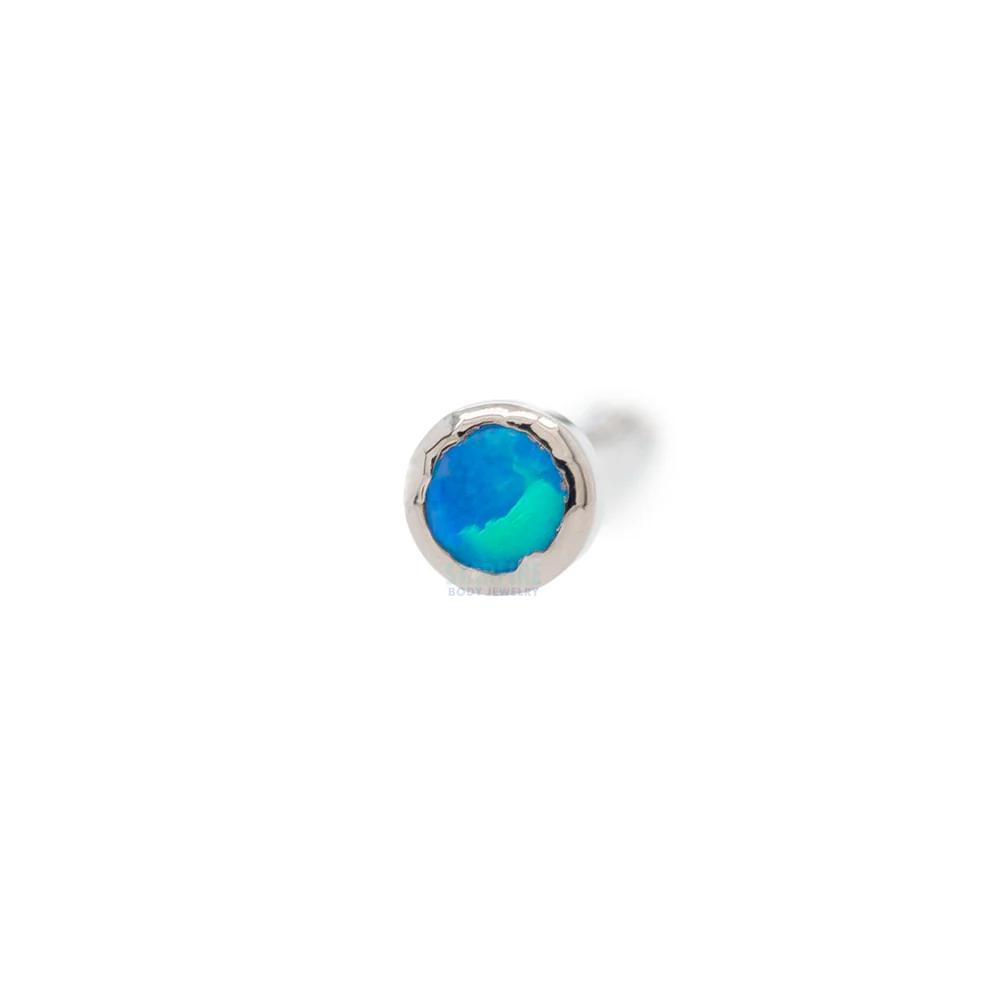 Demi Bezel-set Faceted Opal Nostril Screw - Image 6