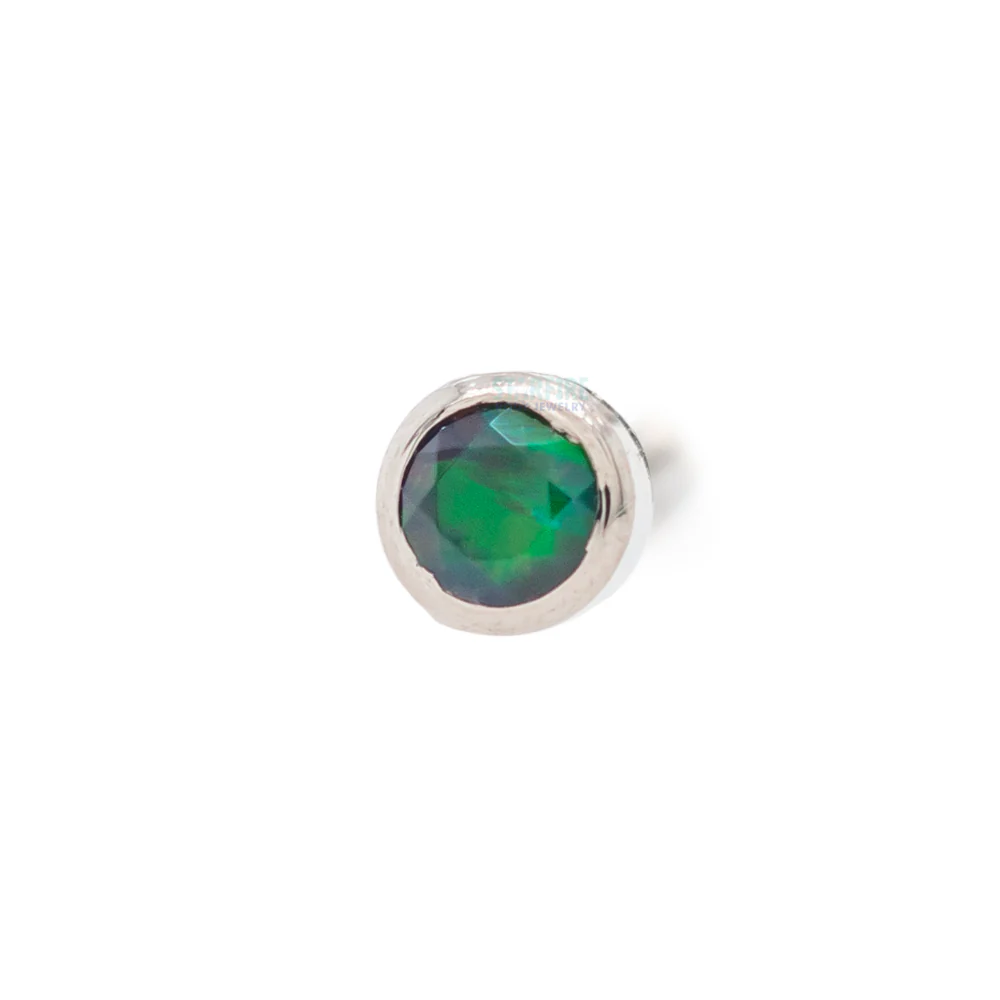 Demi Bezel-set Faceted Opal Nostril Screw - Image 7