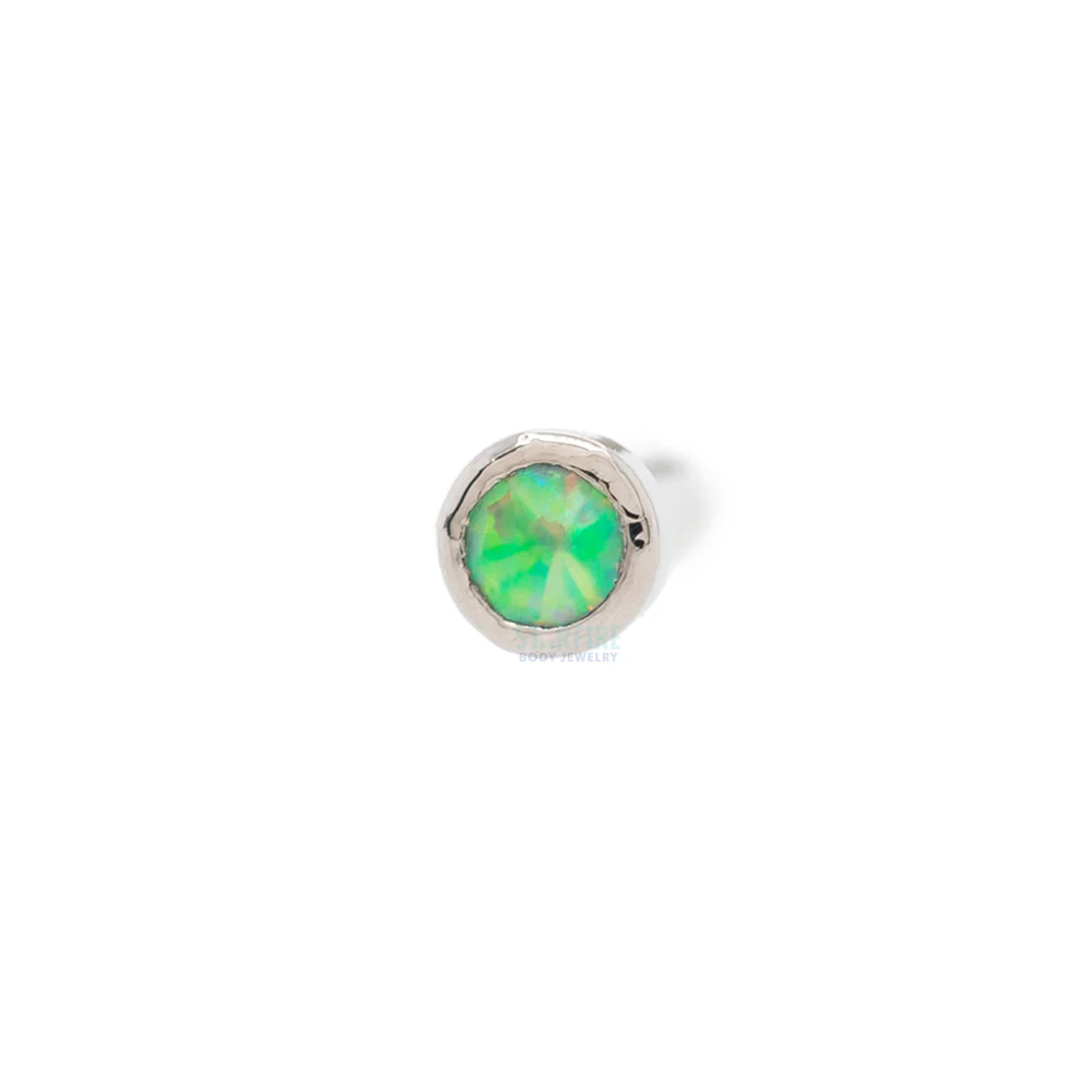 Demi Bezel-set Faceted Opal Nostril Screw - Image 8