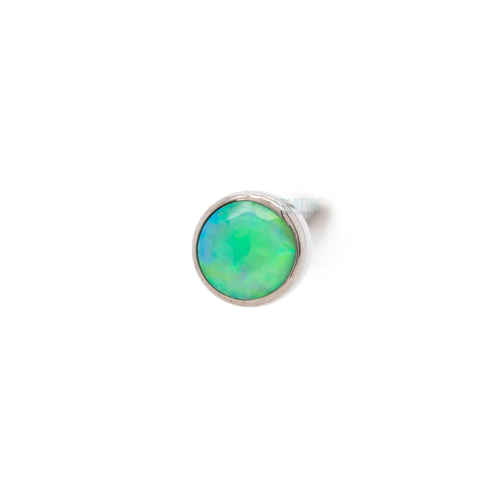 Demi Bezel-set Faceted Opal Nostril Screw - Image 9