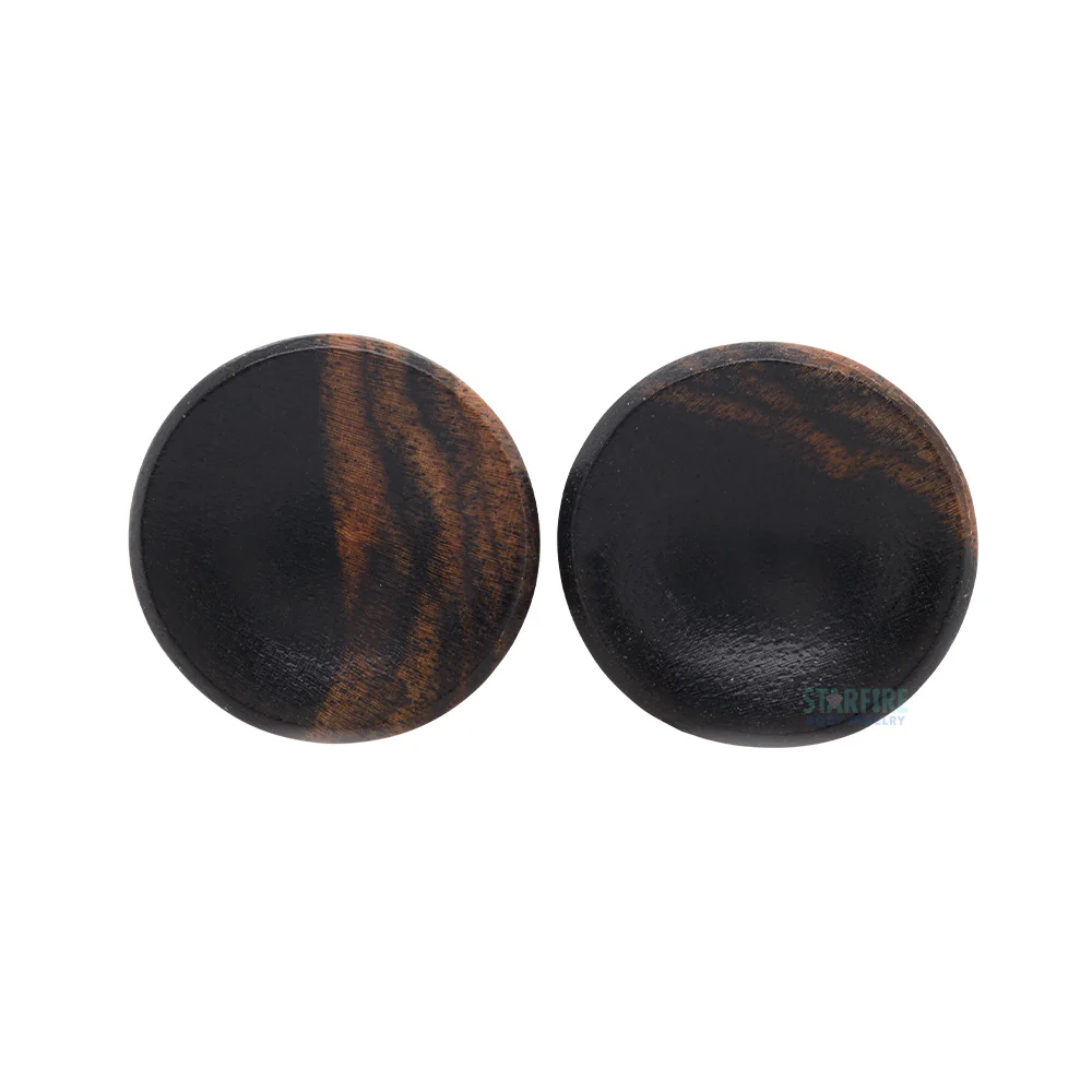 Concave Wood Plugs - Tiger Ebony - Image 4