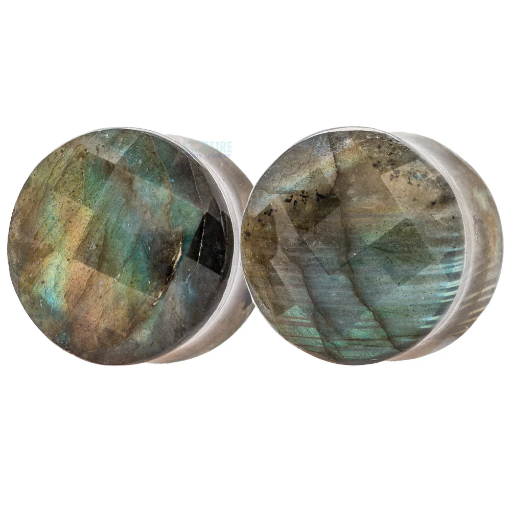 Faceted Stone Plugs - Labradorite