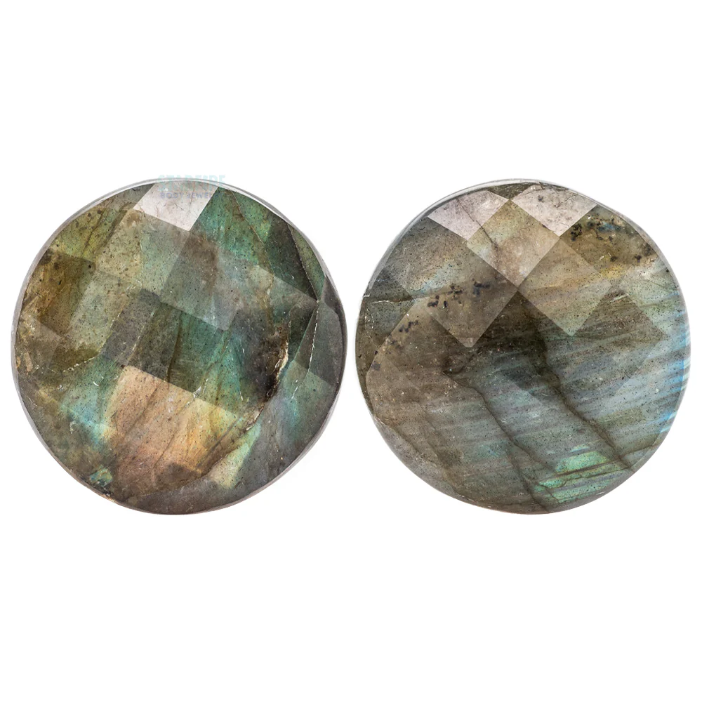 Faceted Stone Plugs - Labradorite - Image 3