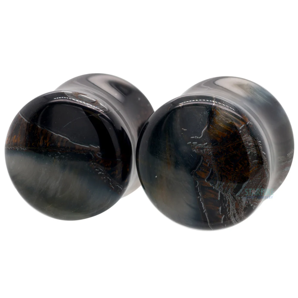 Stone Plugs - Blue Tiger's Eye - Image 2