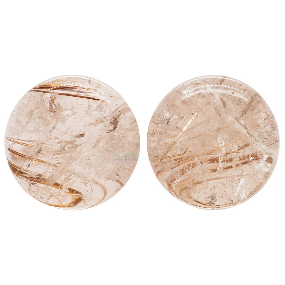 Stone Plugs - Gold Rutile Quartz - Image 4