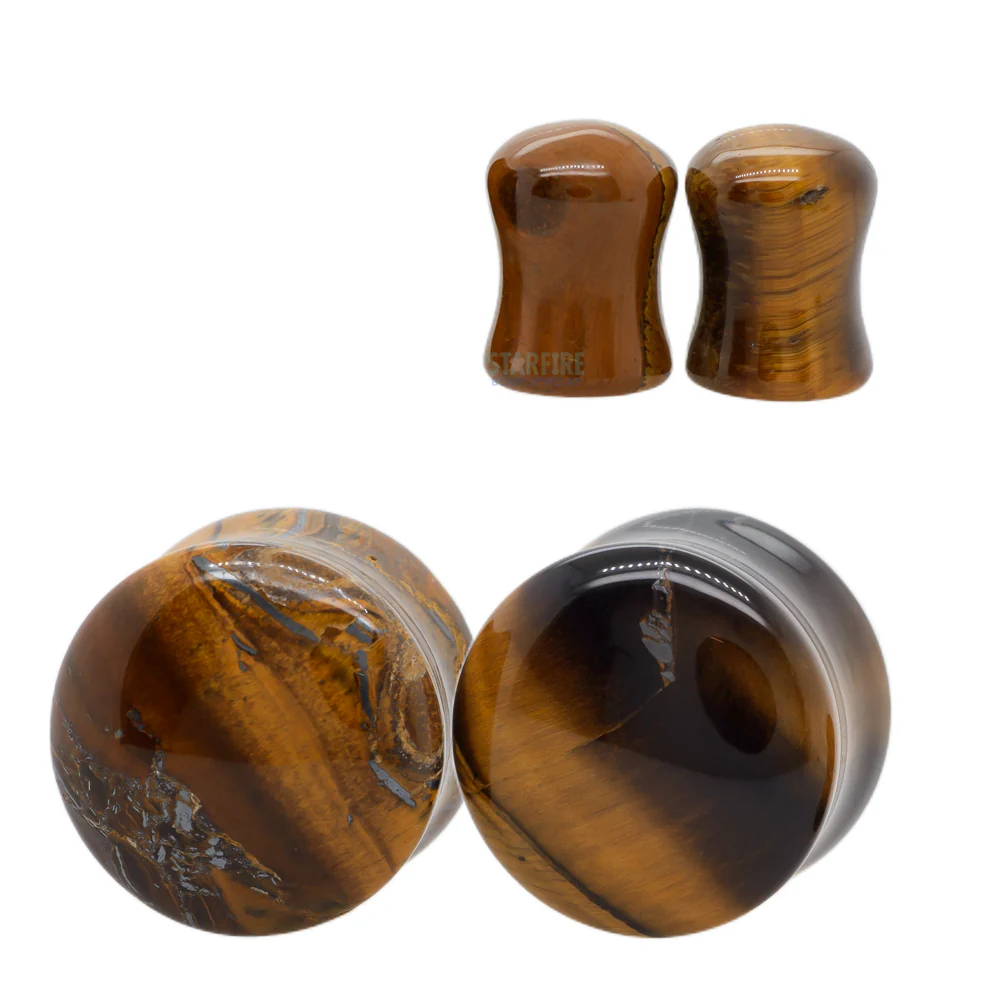 Stone Plugs - Yellow Tiger's Eye