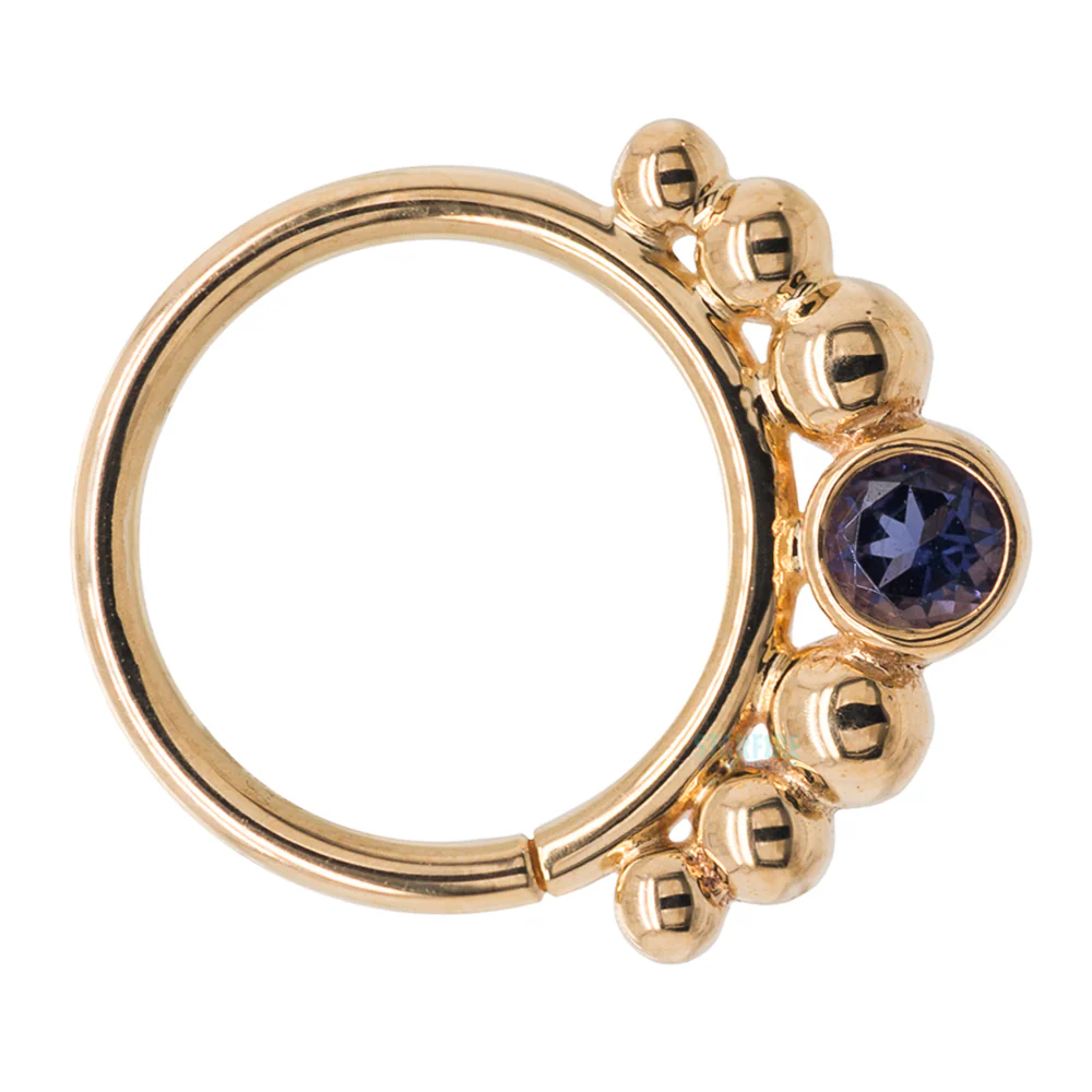 "Dione" Seam Ring in Gold with Iolite - Image 2