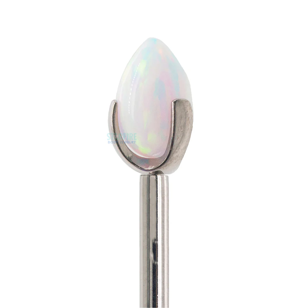 "Dragon Egg" with Opal in Prong's on Flatback - Image 4