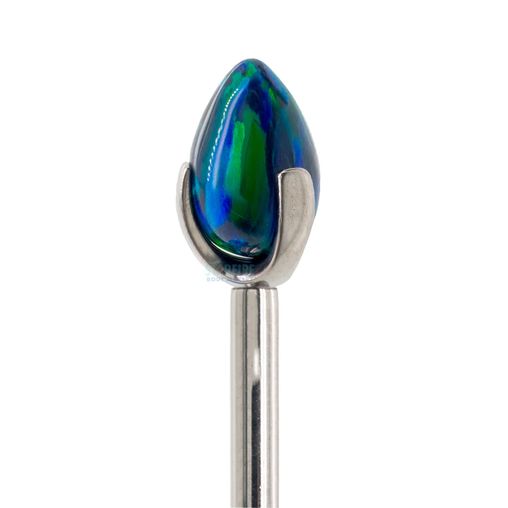 "Dragon Egg" with Opal in Prong's on Flatback - Image 8