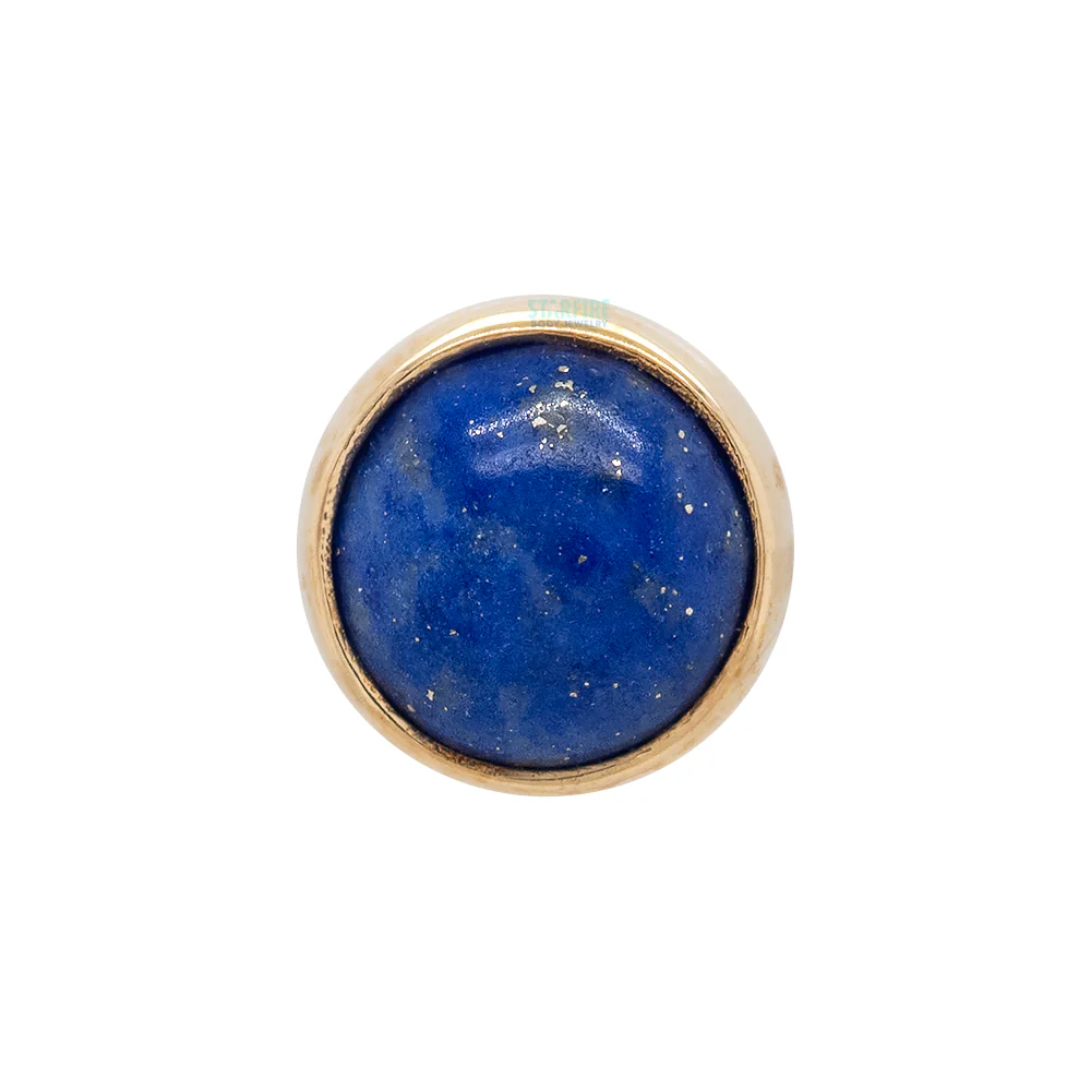 threadless: Bezel-Set End in Gold with Lapis Lazuli Cabochon - Image 3