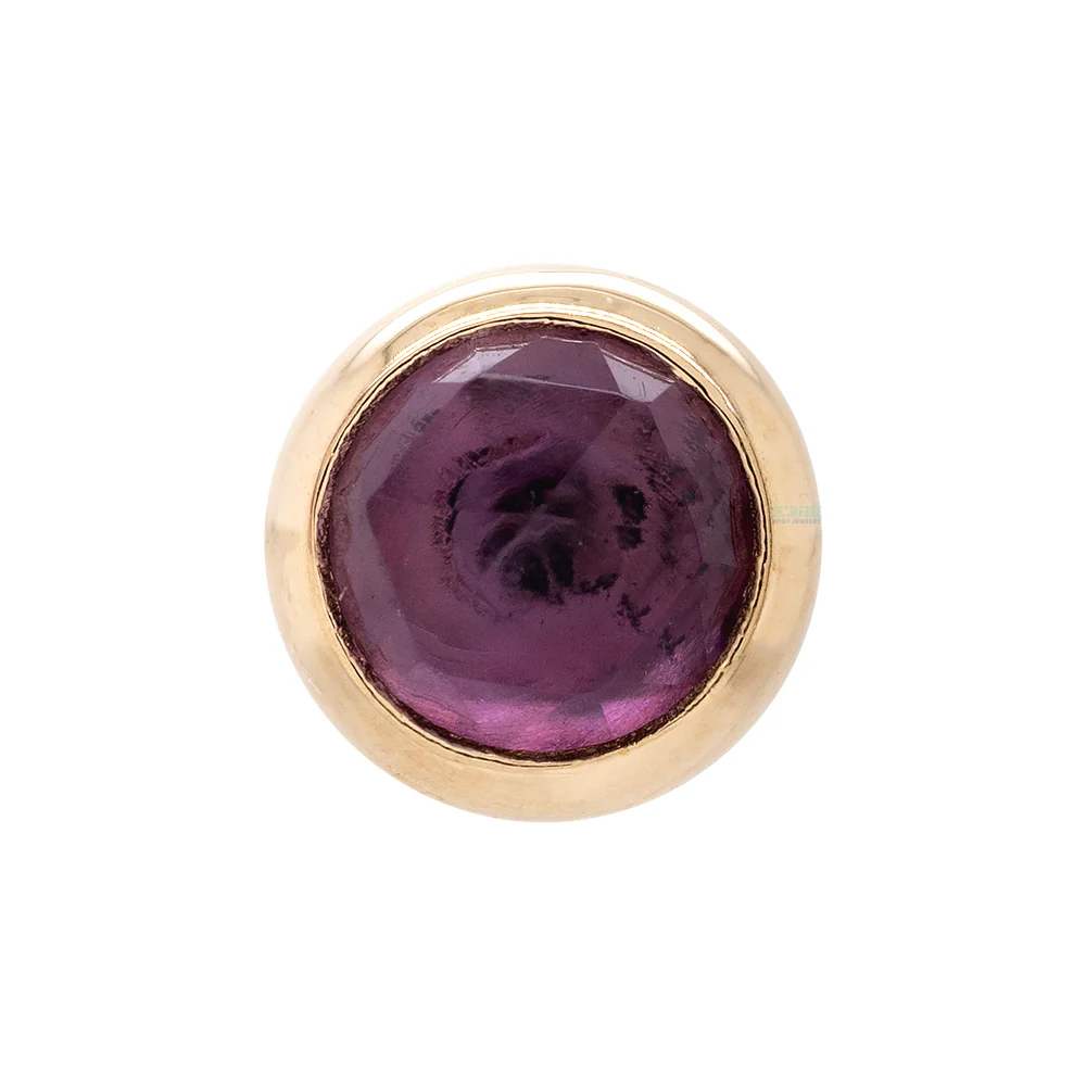 threadless: Bezel-Set End in Gold with Rose Cut Amethyst - Image 2