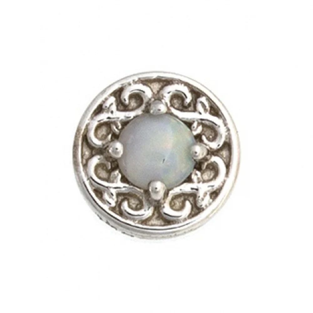 "Elizabeth" Nostril Screw in Gold with Genuine White Opal - Image 4
