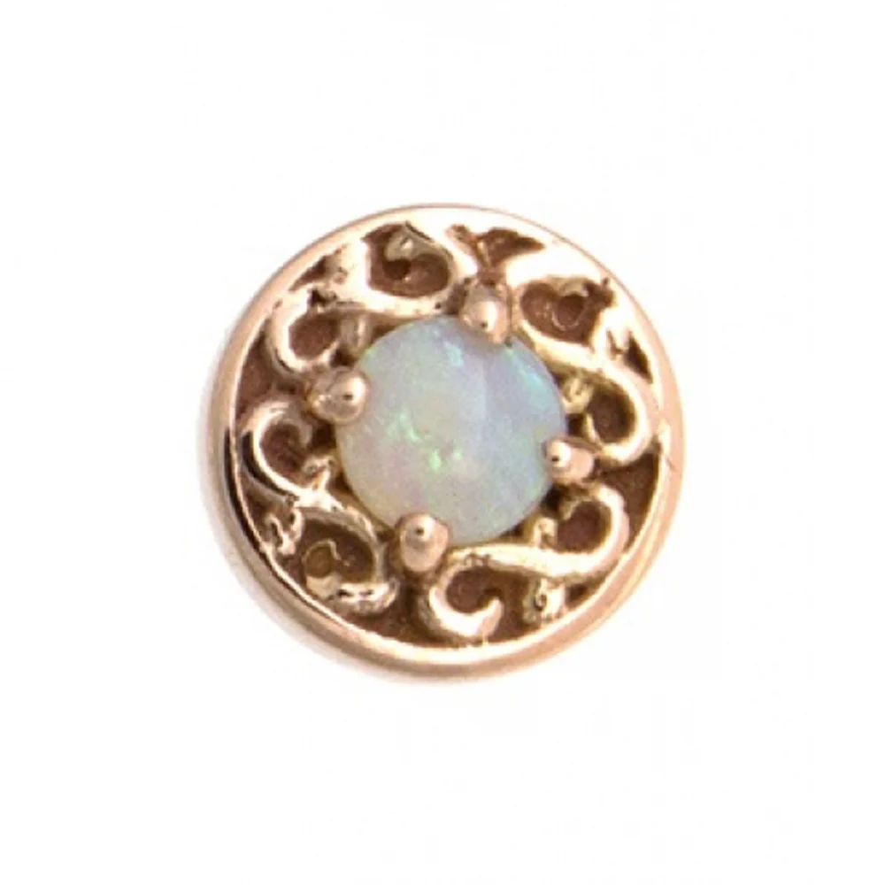 "Elizabeth" Nostril Screw in Gold with Genuine White Opal - Image 5