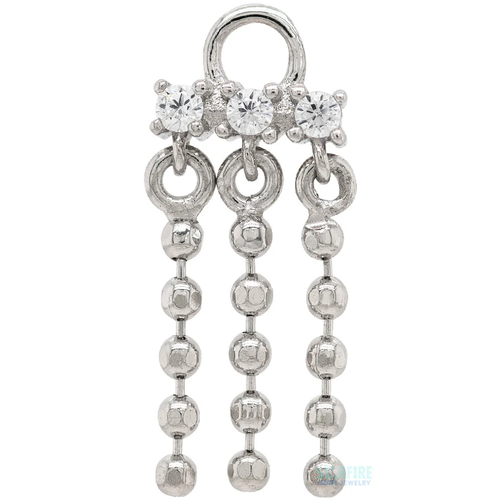 "Alias" Charm in Gold with White CZ's