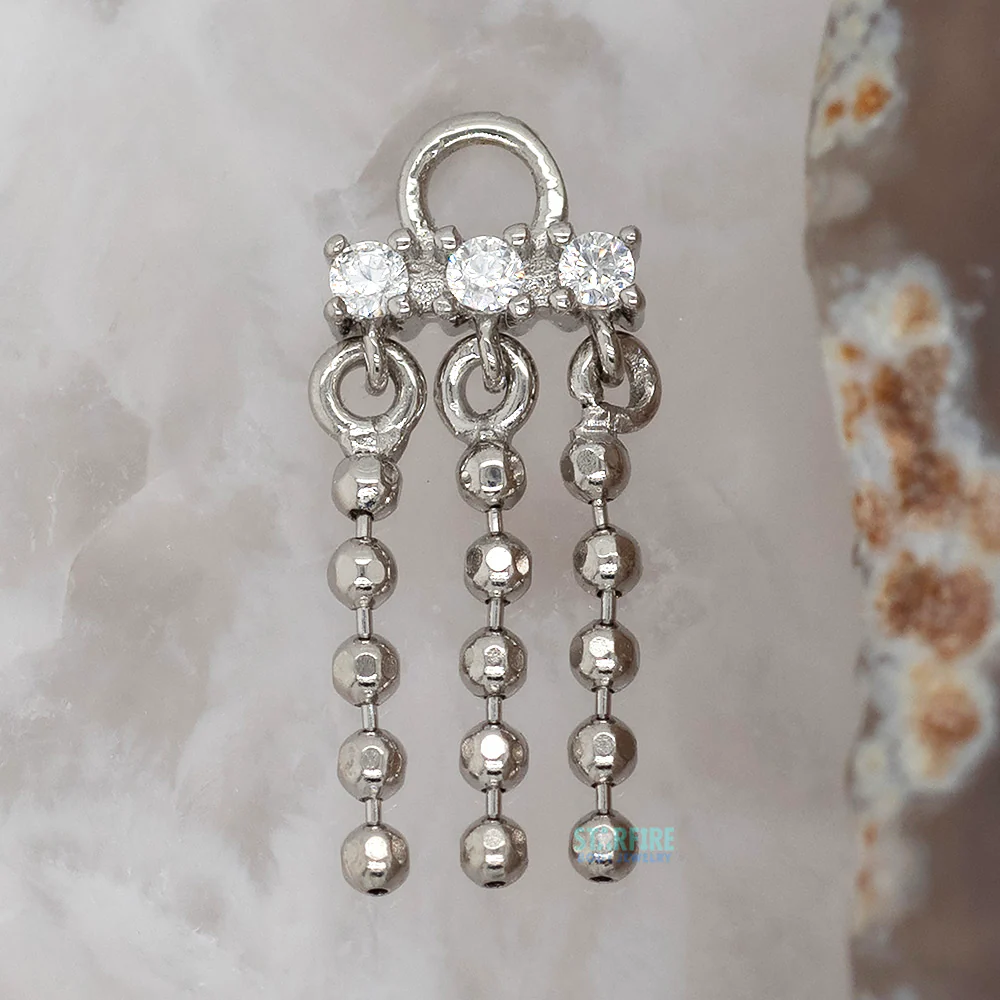 "Alias" Charm in Gold with White CZ's - Image 2