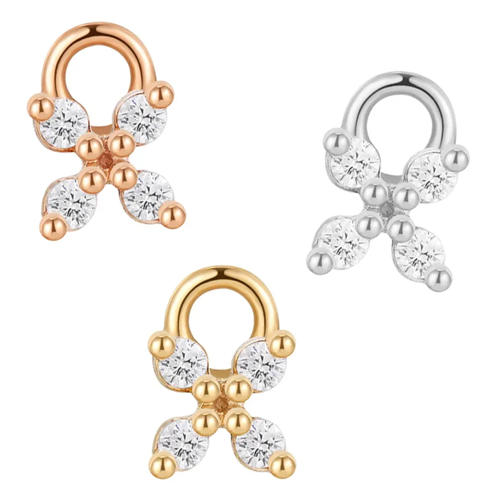 "Crux" Charm in Gold with White CZ's