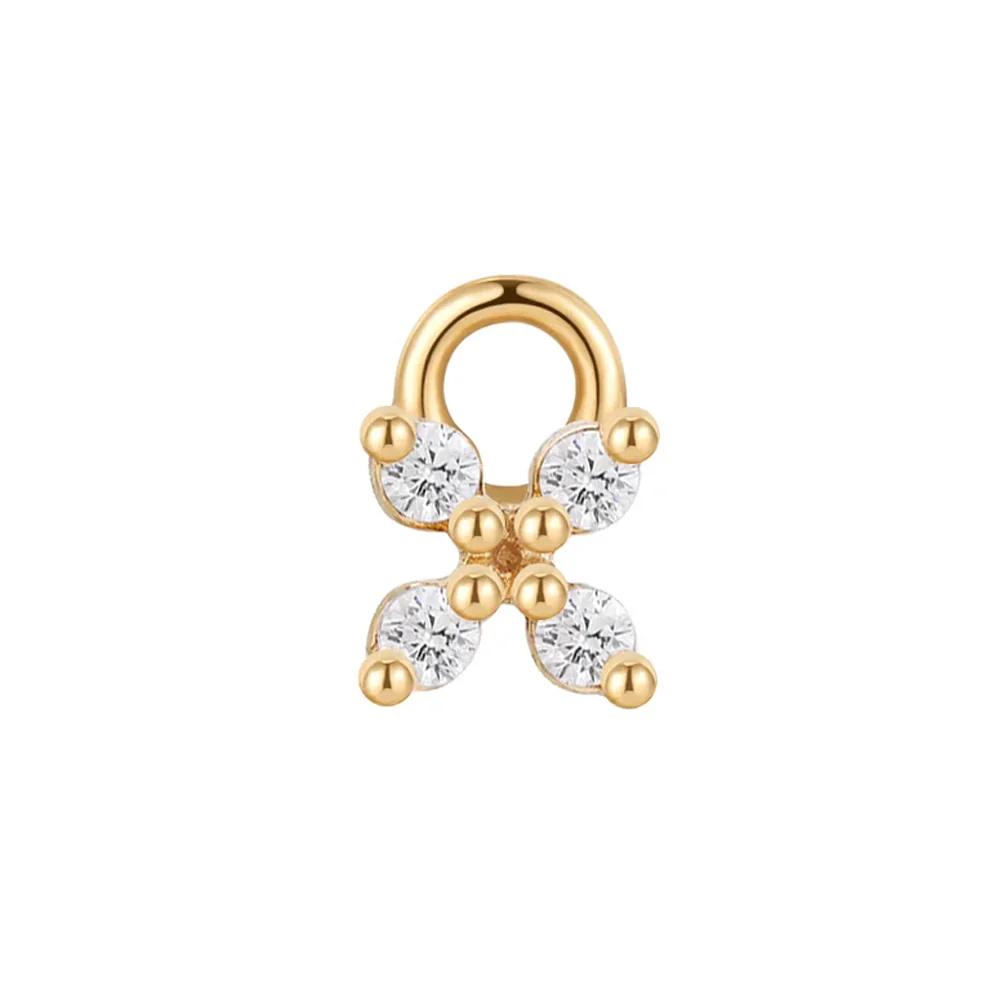 "Crux" Charm in Gold with White CZ's - Image 3