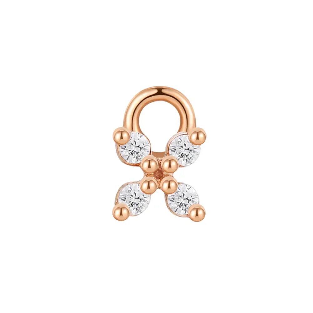 "Crux" Charm in Gold with White CZ's - Image 5