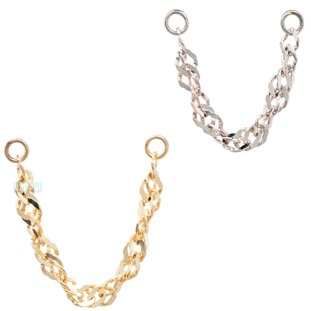 Diamond Cut Singapore Chain Attachment in Gold