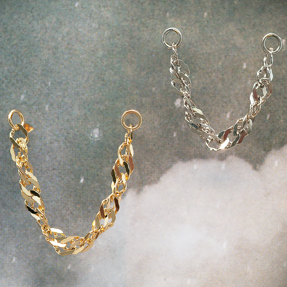 Diamond Cut Singapore Chain Attachment in Gold - Image 2
