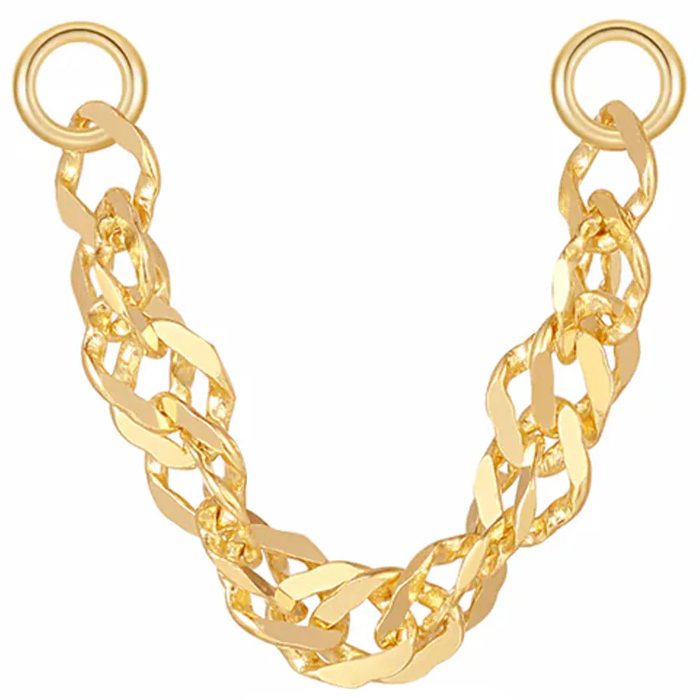 Diamond Cut Singapore Chain Attachment in Gold - Image 4