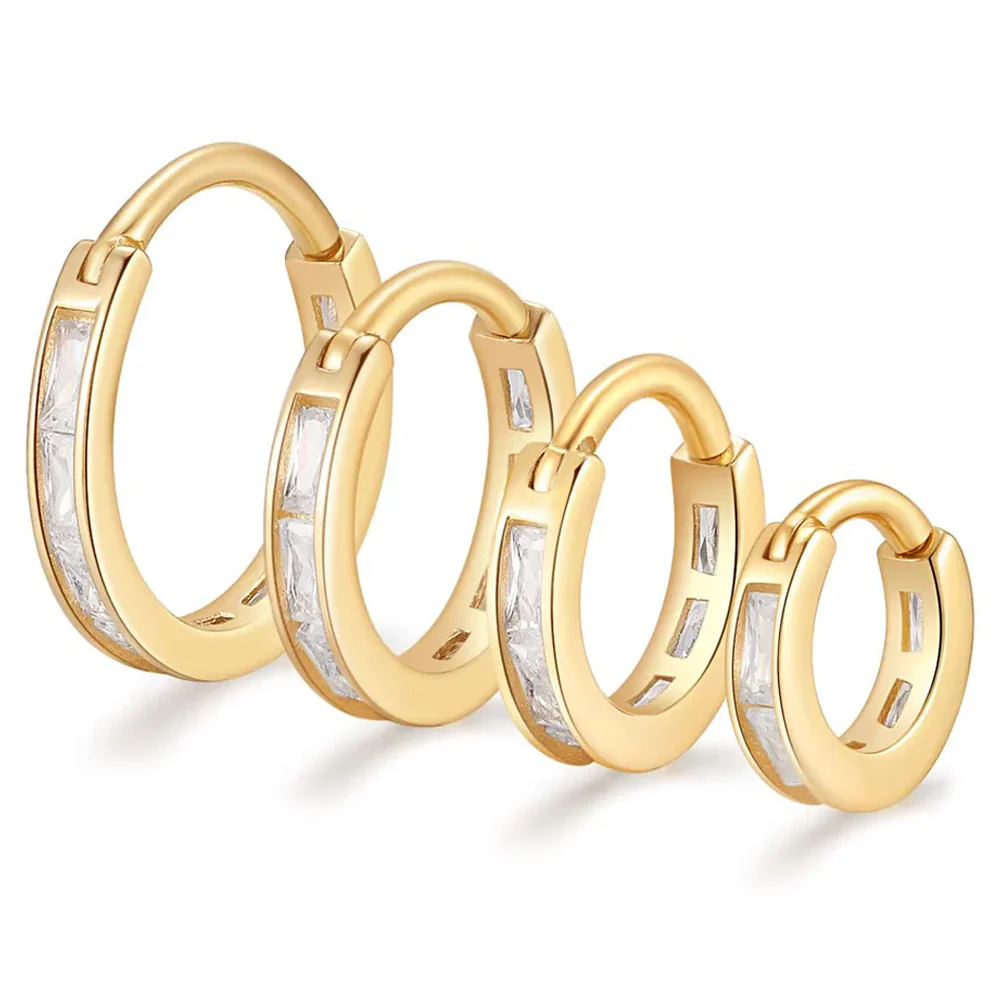 "Eternal" Hinge Ring / Clicker in Gold with White CZ's - Image 3
