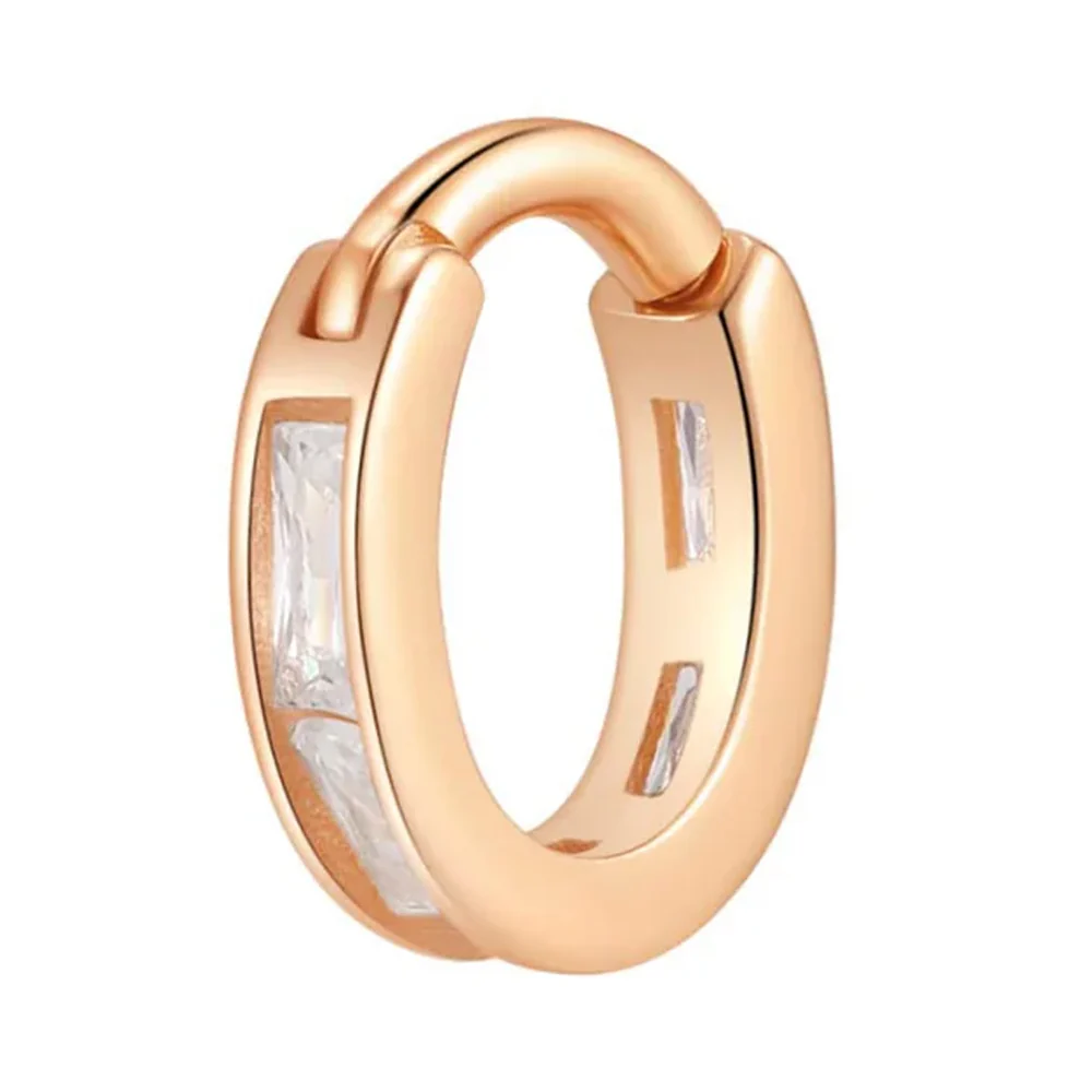 "Eternal" Hinge Ring / Clicker in Gold with White CZ's - Image 6