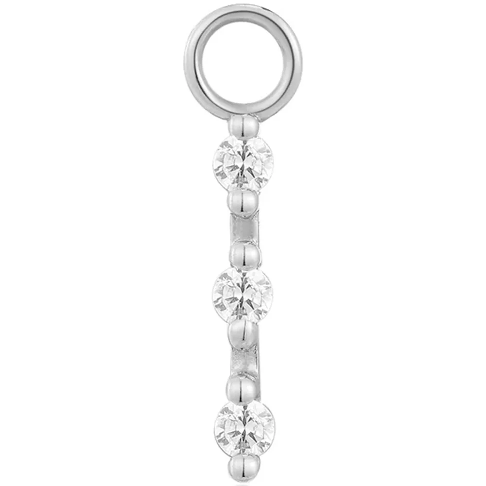 "Filament" Charm in Gold with White CZ's - Image 2