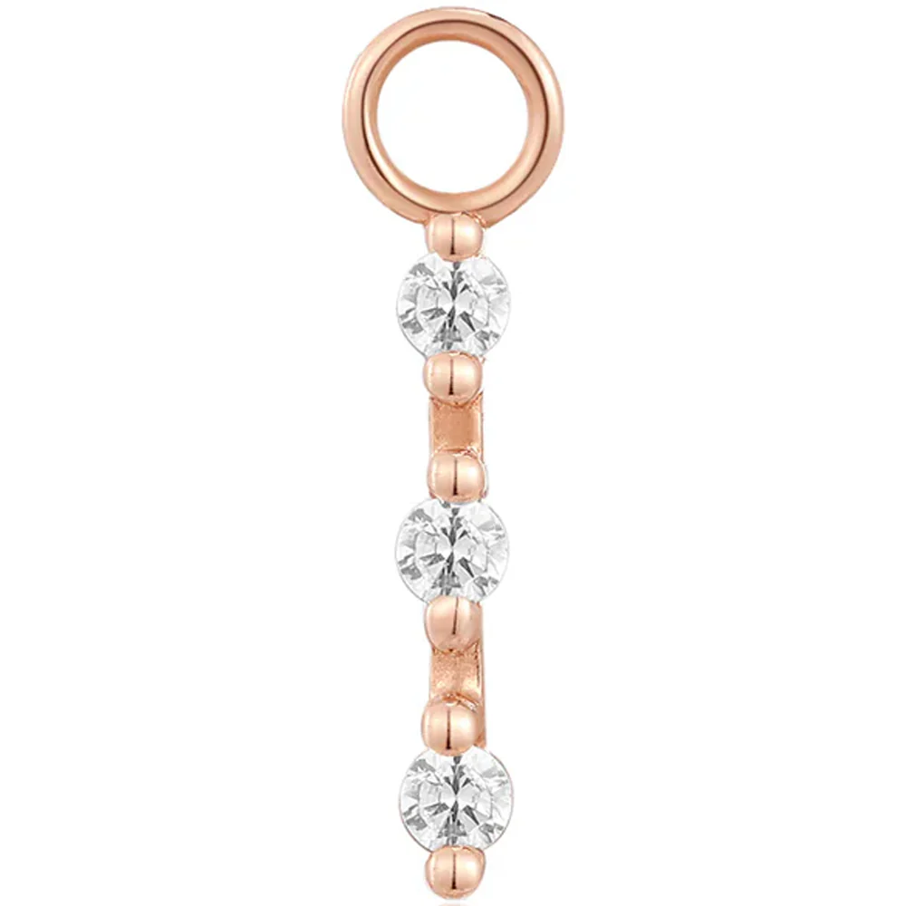 "Filament" Charm in Gold with White CZ's - Image 3