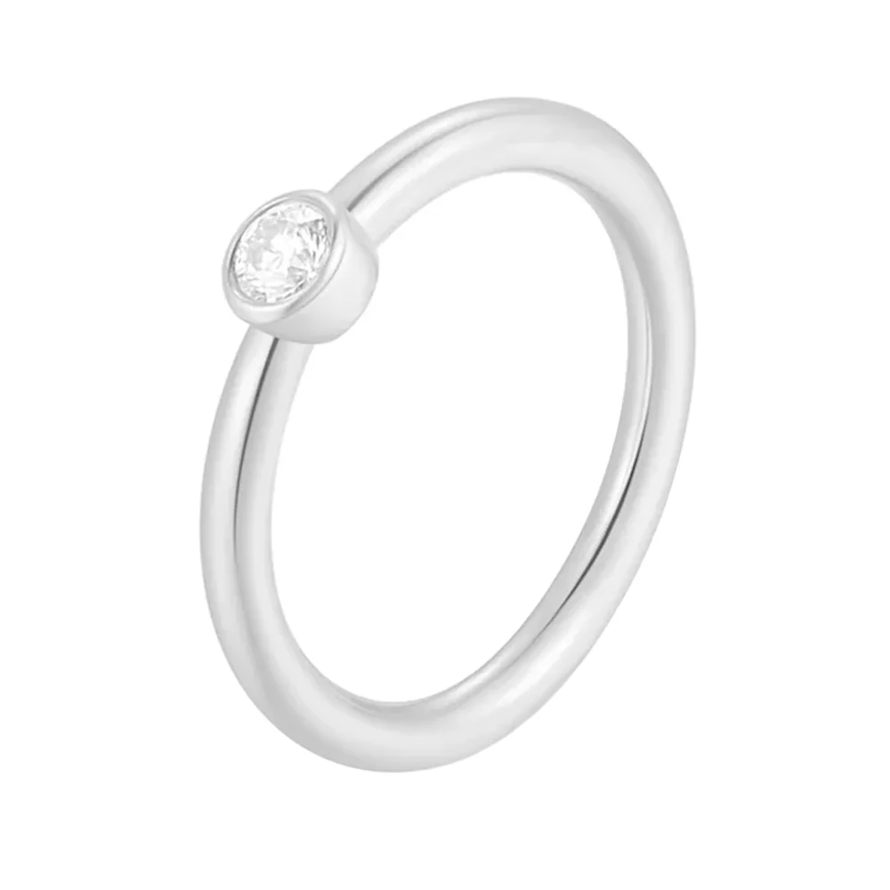 Fixed Bezel Seam Ring in Gold with Moissanite - Image 4