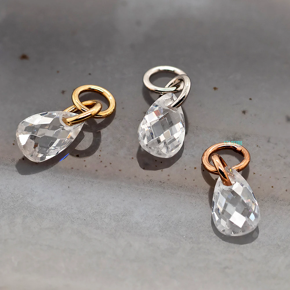 "Linger" Charm in Gold with White CZ - Image 2