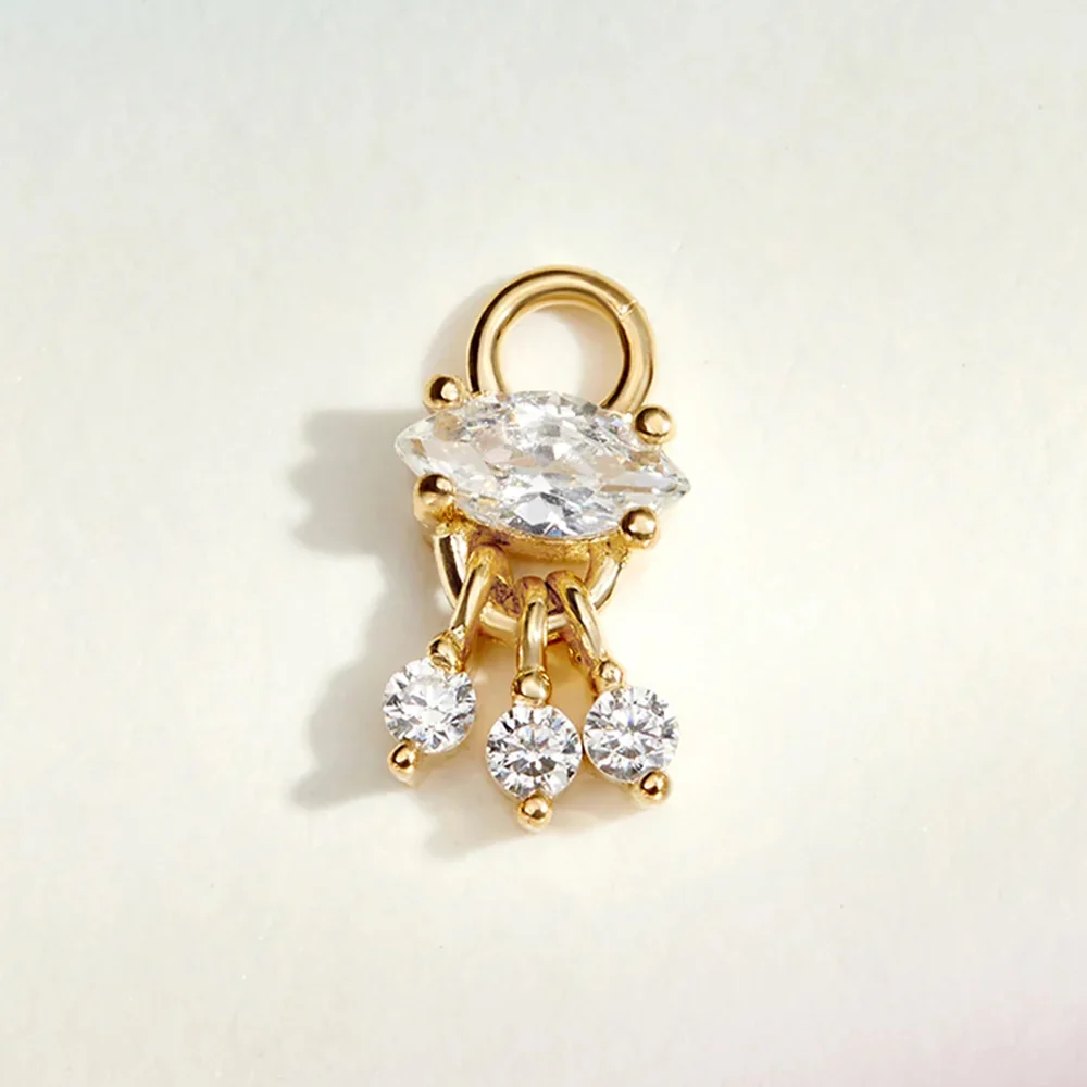 "Lust" Charm in Gold with White CZ's - Image 2