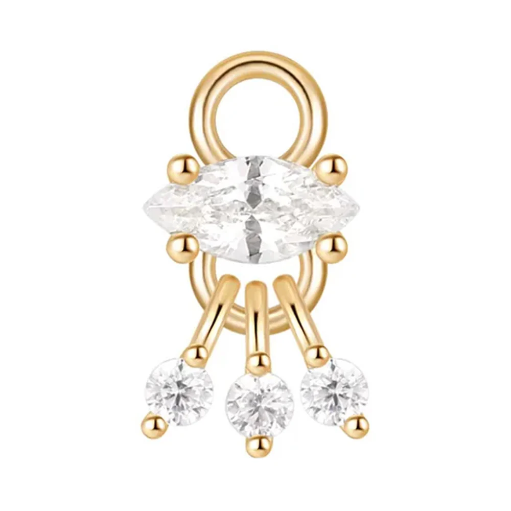 "Lust" Charm in Gold with White CZ's - Image 3