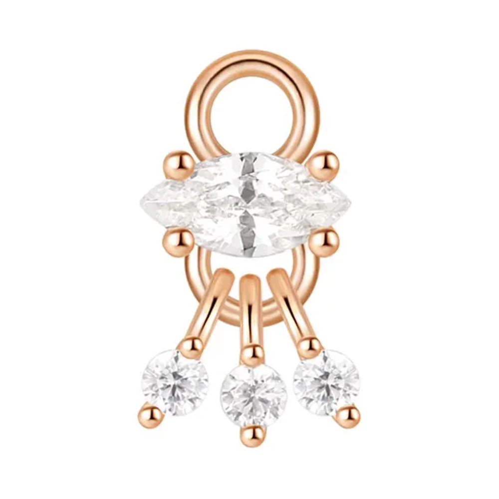 "Lust" Charm in Gold with White CZ's - Image 5