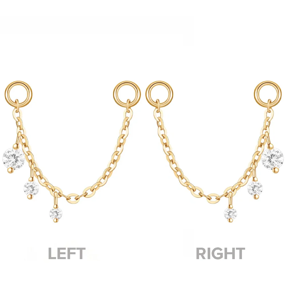 "Novella" Chain Attachment in Gold with White CZ's - Image 3
