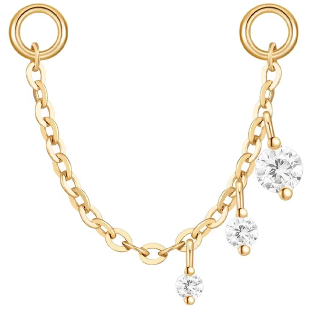 "Novella" Chain Attachment in Gold with White CZ's - Image 4