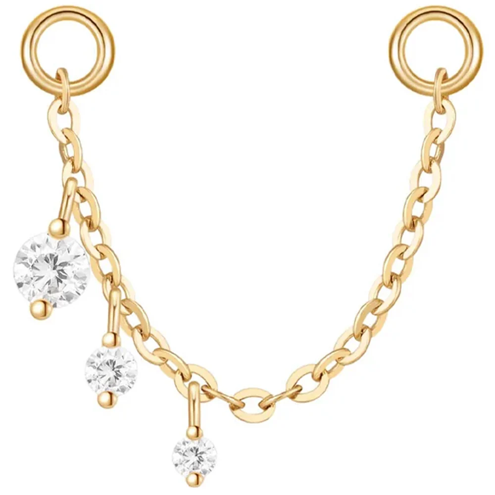 "Novella" Chain Attachment in Gold with White CZ's - Image 5