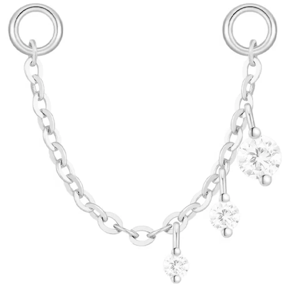"Novella" Chain Attachment in Gold with White CZ's - Image 6