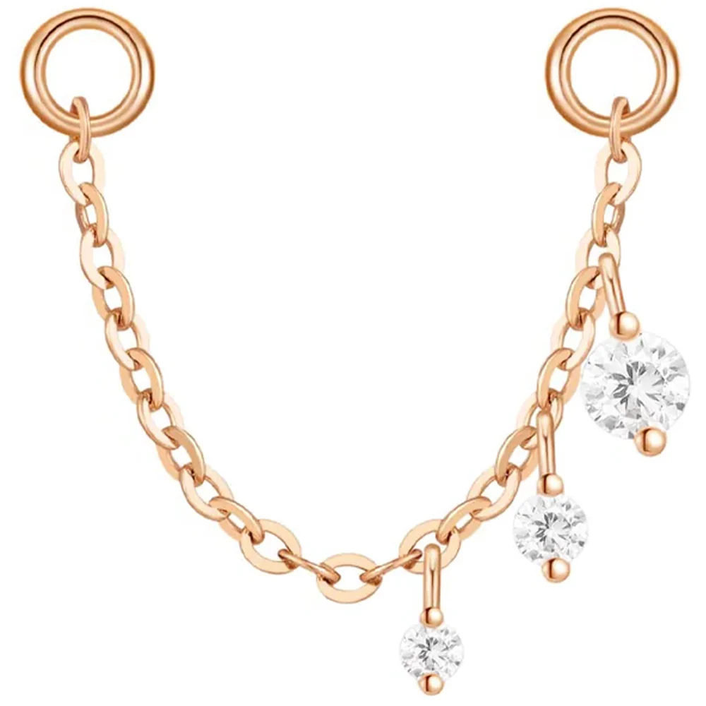 "Novella" Chain Attachment in Gold with White CZ's - Image 8