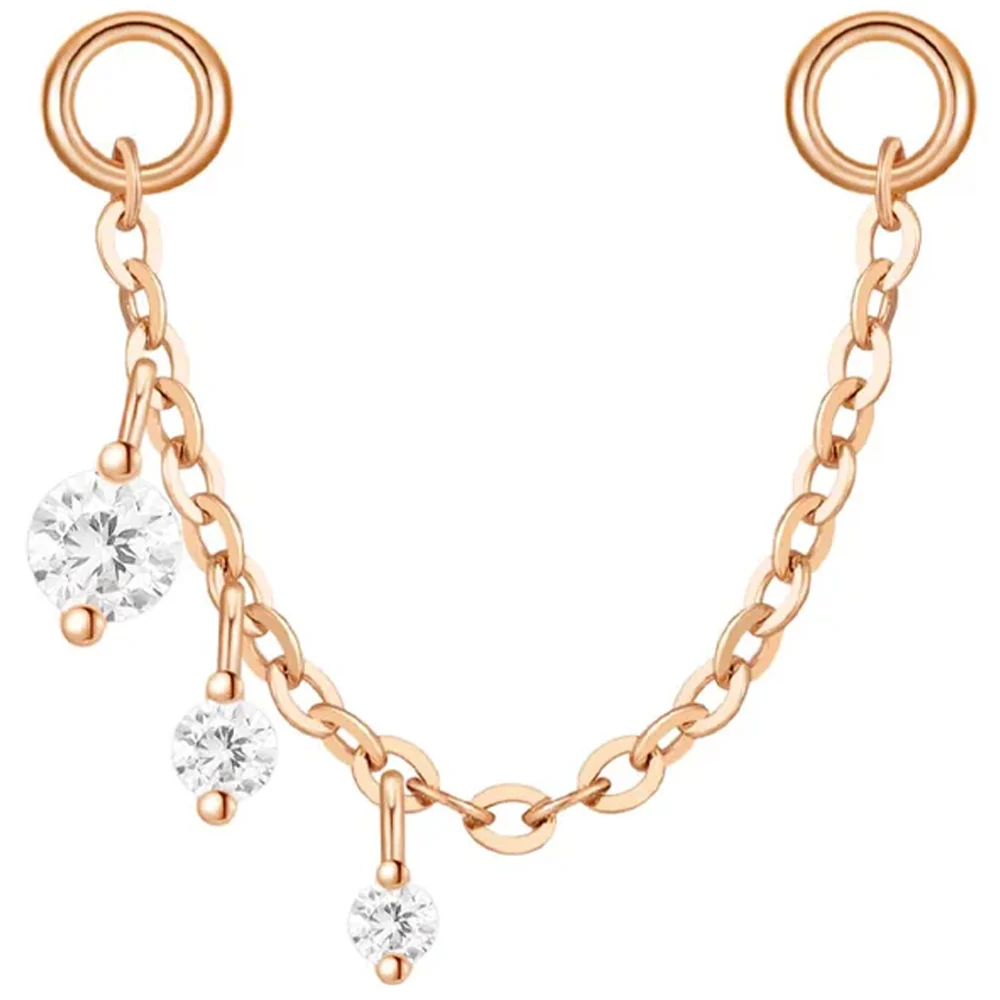 "Novella" Chain Attachment in Gold with White CZ's - Image 9
