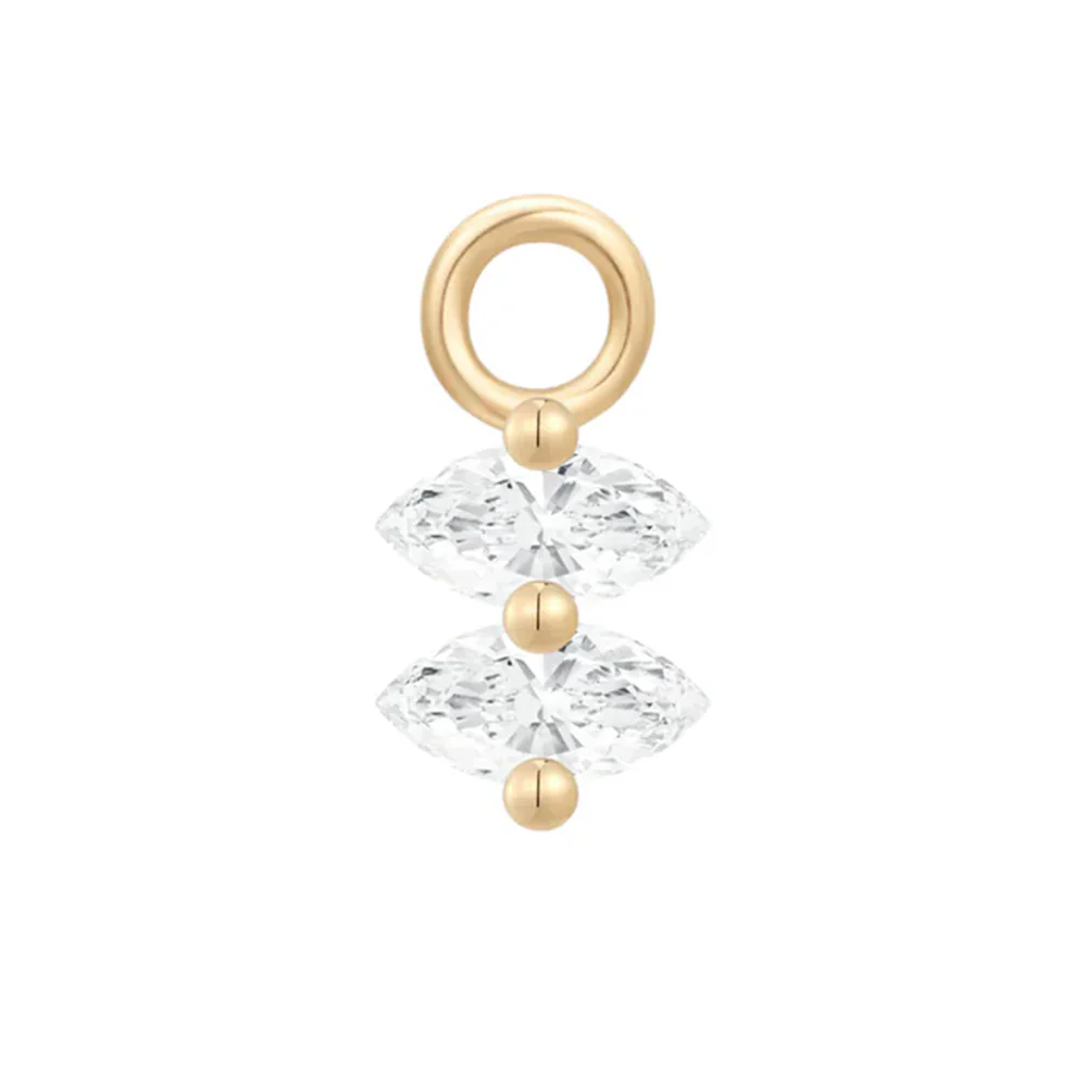 "Scout" Charm in Gold with White CZ's - Image 3