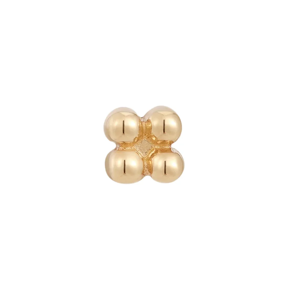 threadless: 4 Bead Square End in Gold - Image 3