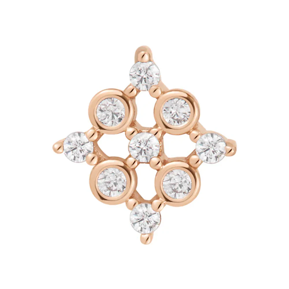 threadless: "Chateau" End in Gold with White CZ's - Image 3