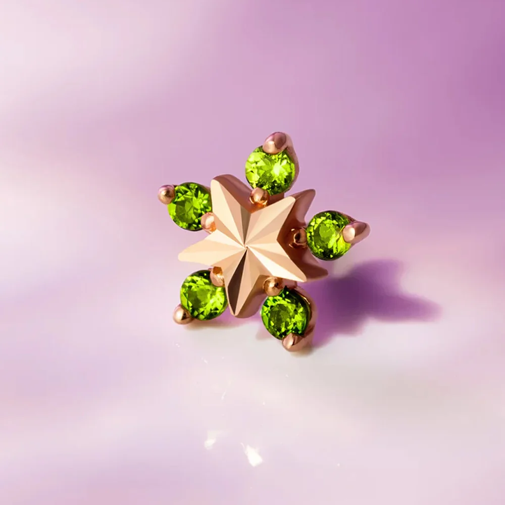 threadless: "Cosmo" End in Gold with Chrome Diopside - Image 2