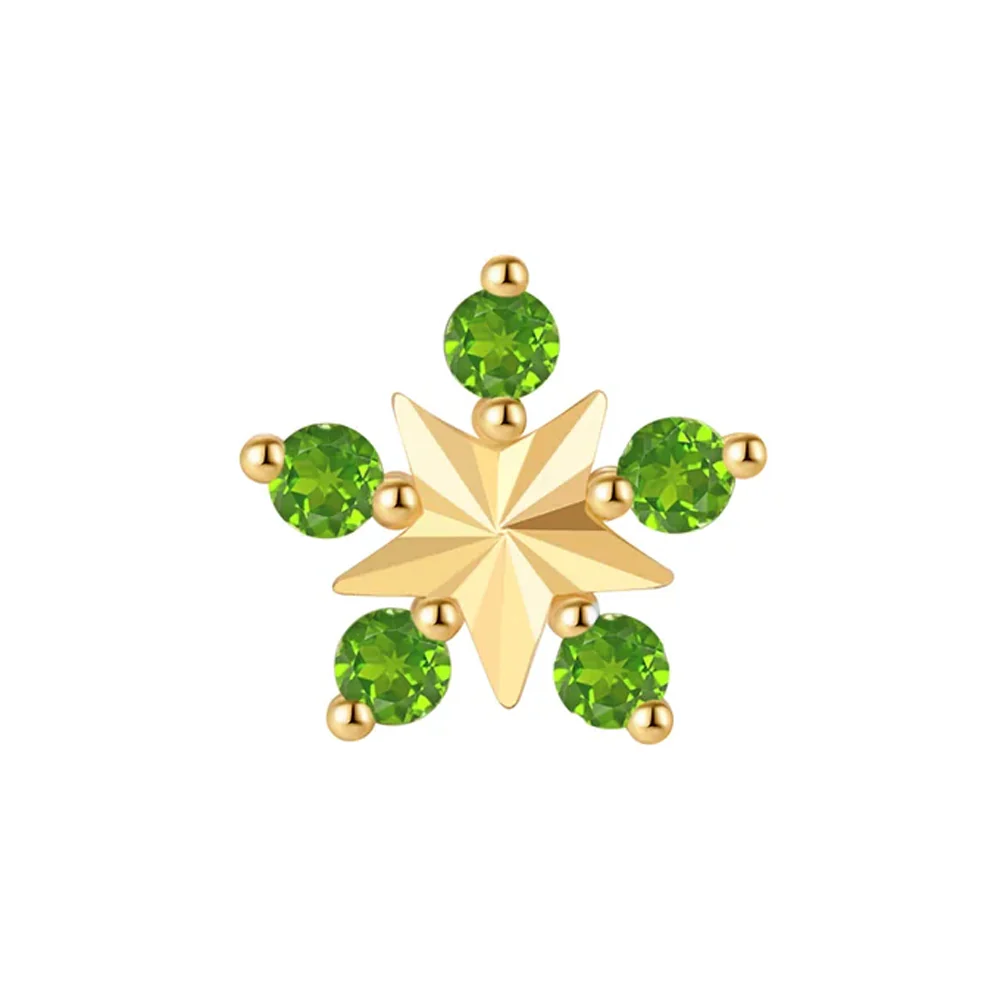 threadless: "Cosmo" End in Gold with Chrome Diopside - Image 3