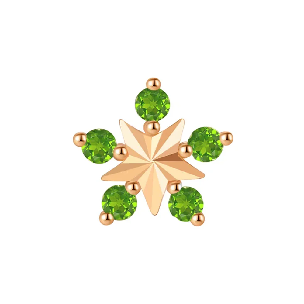 threadless: "Cosmo" End in Gold with Chrome Diopside - Image 4